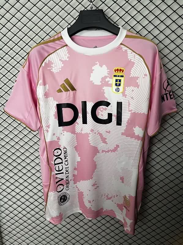 Thailand Quality(AAA) 25/26 Real Oviedo Pink Soccer Jersey Thailand Quality(AAA) 25/26 Real Oviedo Pink Soccer Jersey