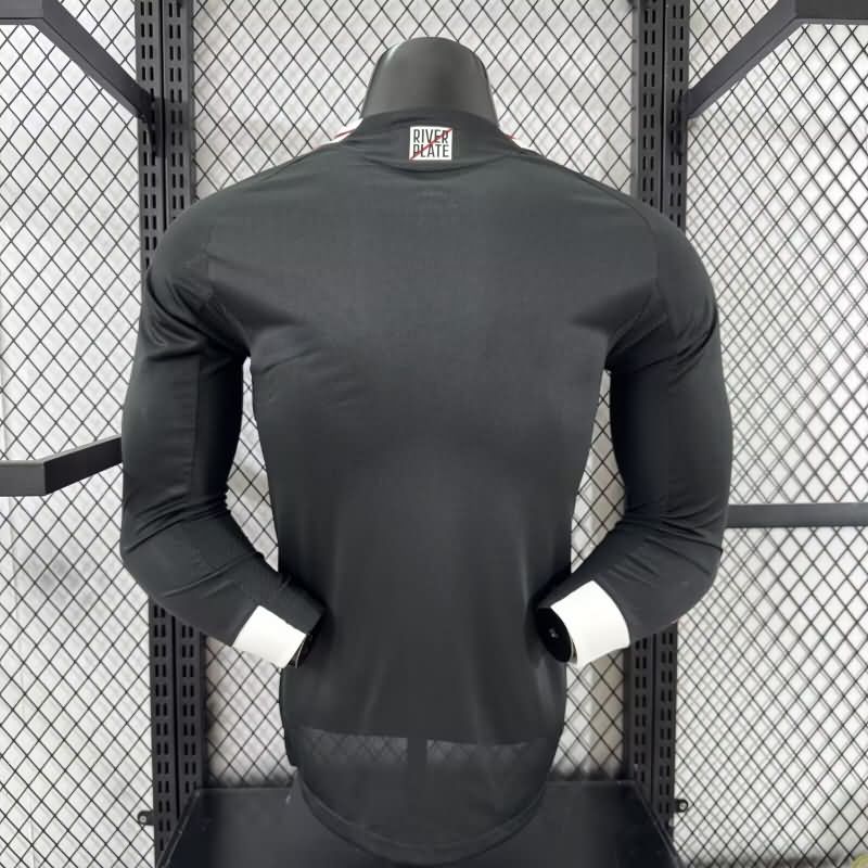 Thailand Quality(AAA) 2025 River Plate Away Long Sleeve Soccer Jersey (Player)