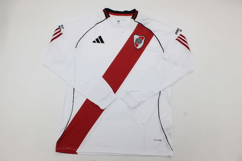 Thailand Quality(AAA) 2025 River Plate Home Long Sleeve Soccer Jersey