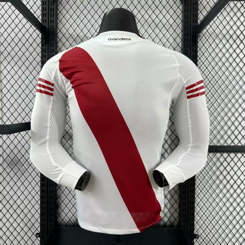 Thailand Quality(AAA) 2025 River Plate Home Long Sleeve Soccer Jersey (Player)