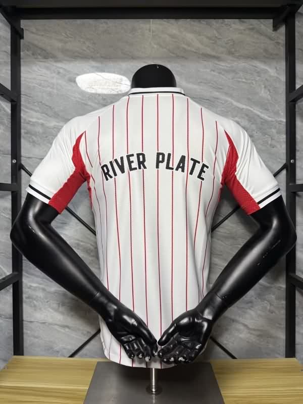 Thailand Quality(AAA) 2025 River Plate Travel White Soccer Jersey (Player)