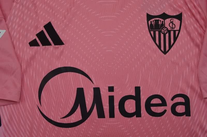 Thailand Quality(AAA) 25/26 Sevilla Goalkeeper Pink Soccer Jersey