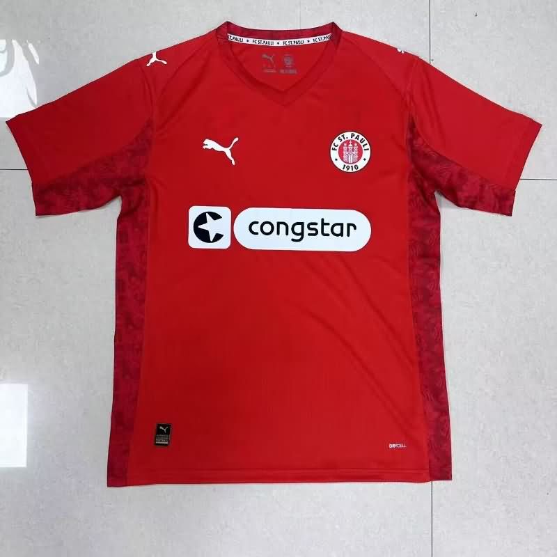 Thailand Quality(AAA) 25/26 St Pauli Red Soccer Jersey