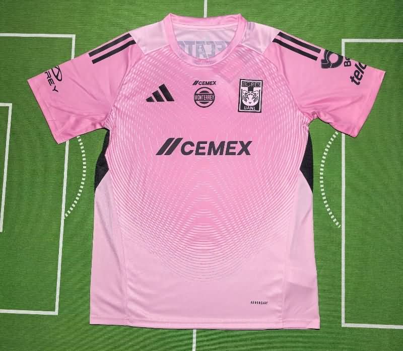 Thailand Quality(AAA) 25/26 Tigres UANL Goalkeeper Pink Soccer Jersey