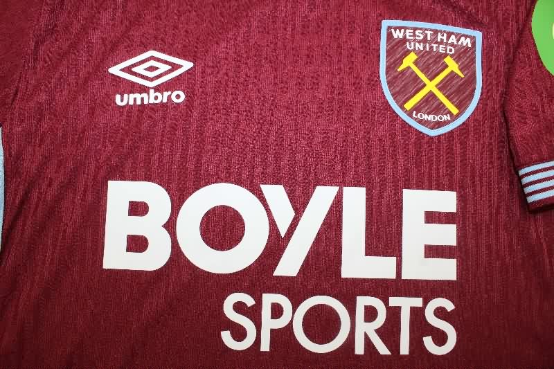 Thailand Quality(AAA) 25/26 West Ham Home Soccer Jersey (Player)