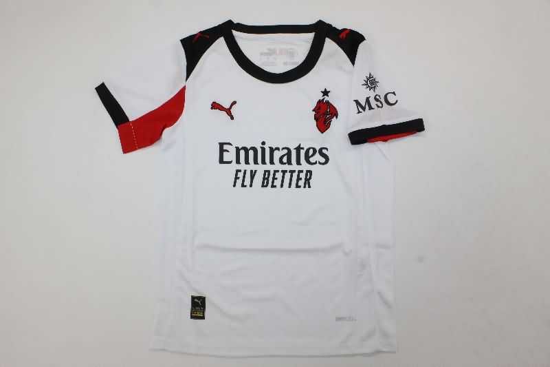 25/26 AC Milan Away Kids Soccer Jersey And Shorts