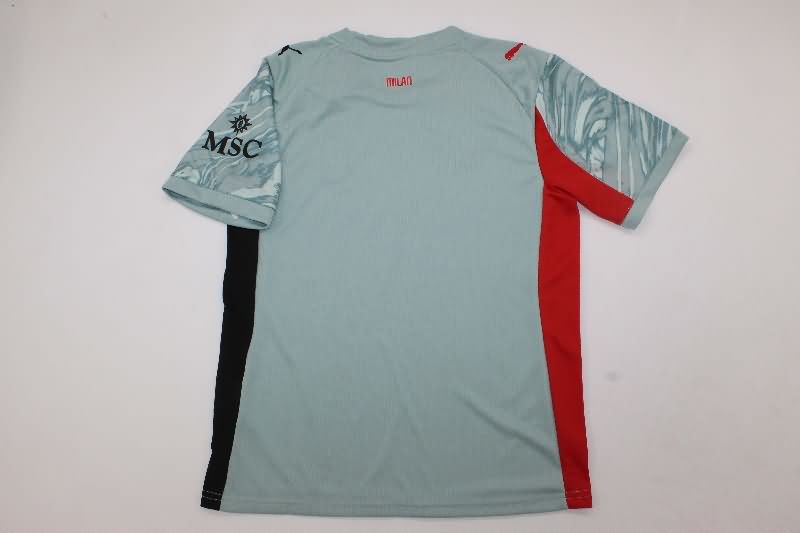 25/26 AC Milan Goalkeeper Grey Kids Soccer Jersey And Shorts