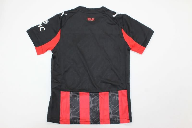25/26 AC Milan Home Kids Soccer Jersey And Shorts