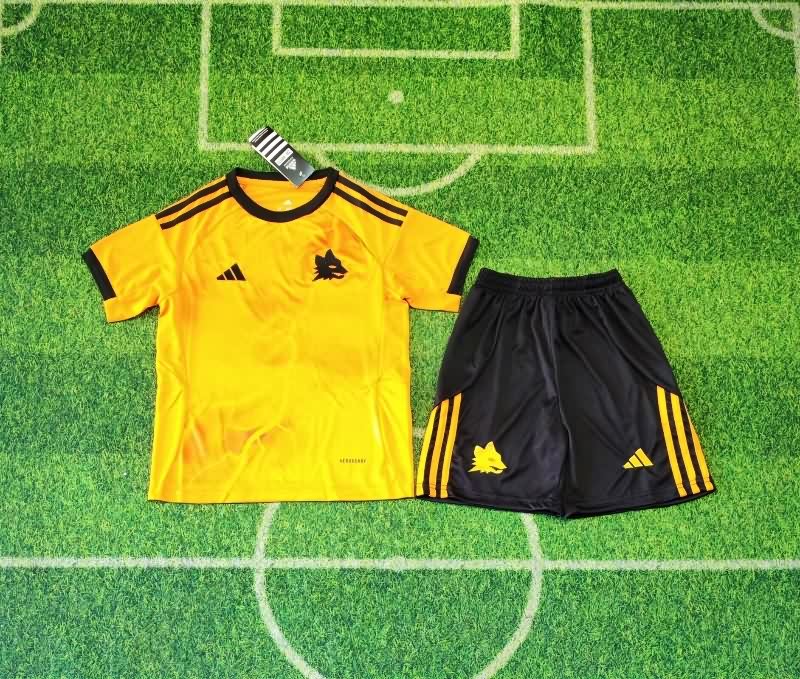 25/26 AS Roma Away Kids Soccer Jersey And Shorts