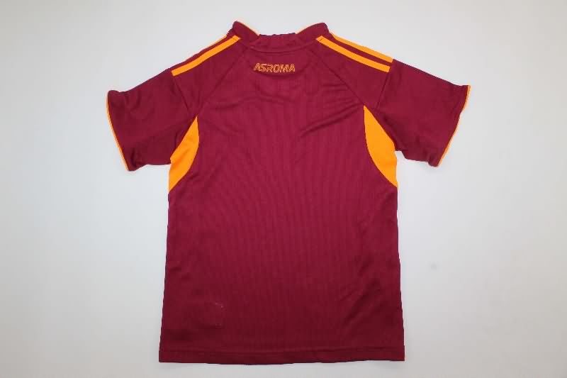 25/26 AS Roma Home Kids Soccer Jersey And Shorts