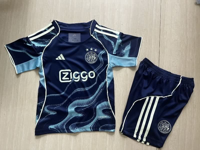 25/26 Ajax Away Kids Soccer Jersey And Shorts