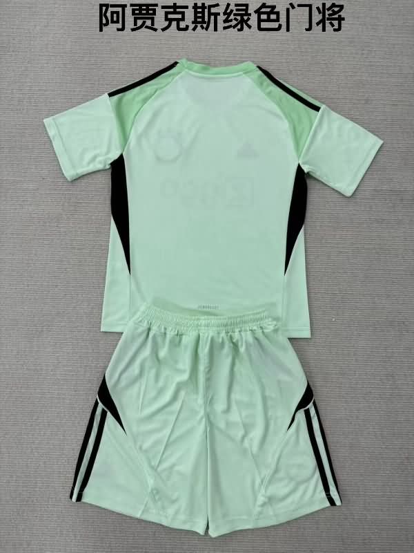 25/26 Ajax Goalkeeper Green Kids Soccer Jersey And Shorts