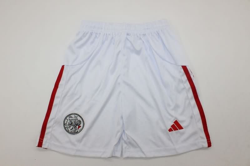 25/26 Ajax Home Kids Soccer Jersey And Shorts