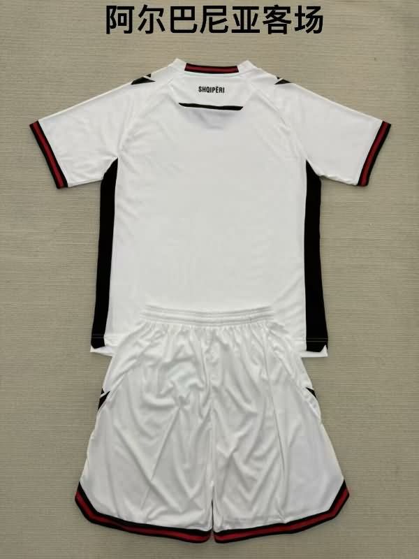 2025 Albania Away Kids Soccer Jersey And Shorts