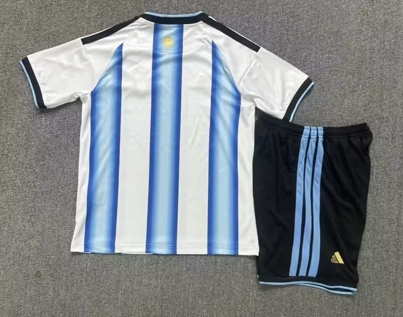 25/26 Argentina Home Kids Soccer Jersey And Shorts