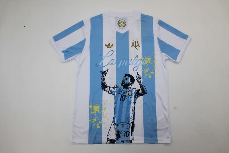 2025 Argentina MESSI Special Kids Soccer Jersey And Shorts 02