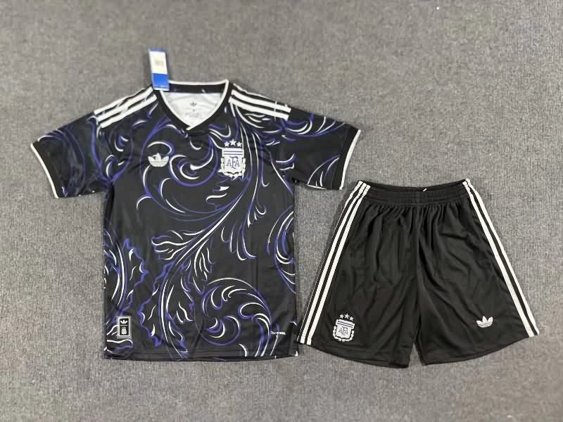 2026 Argentina World Cup Away Kids Soccer Jersey And Shorts