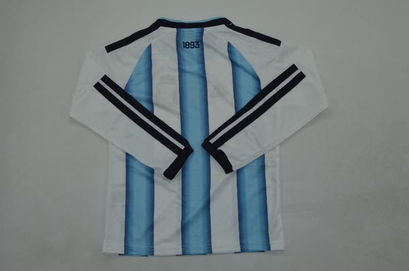 2026 Argentina World Cup Home Long Sleeve Kids Soccer Jersey And Shorts