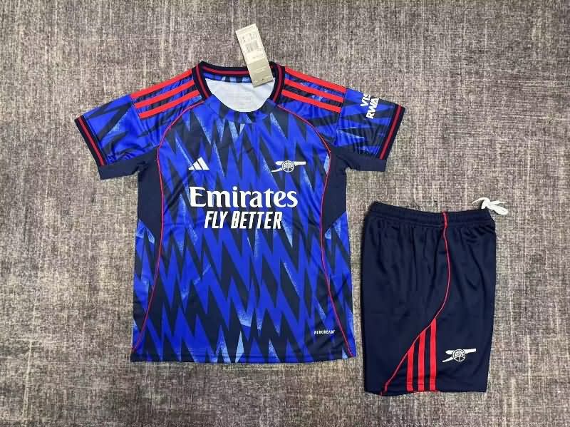 25/26 Arsenal Away Kids Soccer Jersey And Shorts Leaked