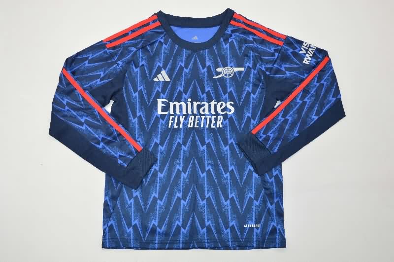25/26 Arsenal Away Long Sleeve Kids Soccer Jersey And Shorts