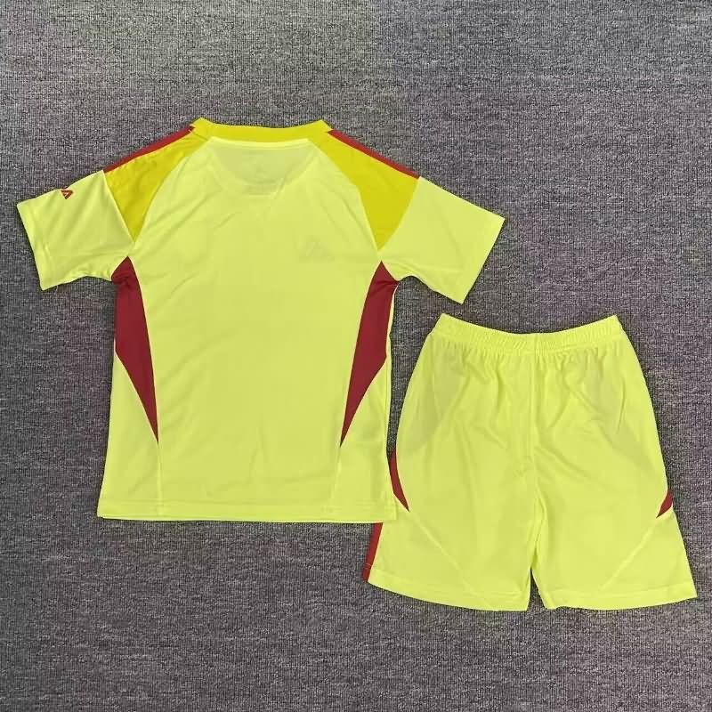 25/26 Arsenal Goalkeeper Yellow Kids Soccer Jersey And Shorts