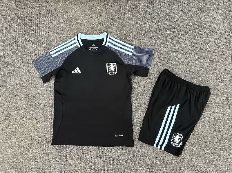 25/26 Aston Villa Away Kids Soccer Jersey And Shorts