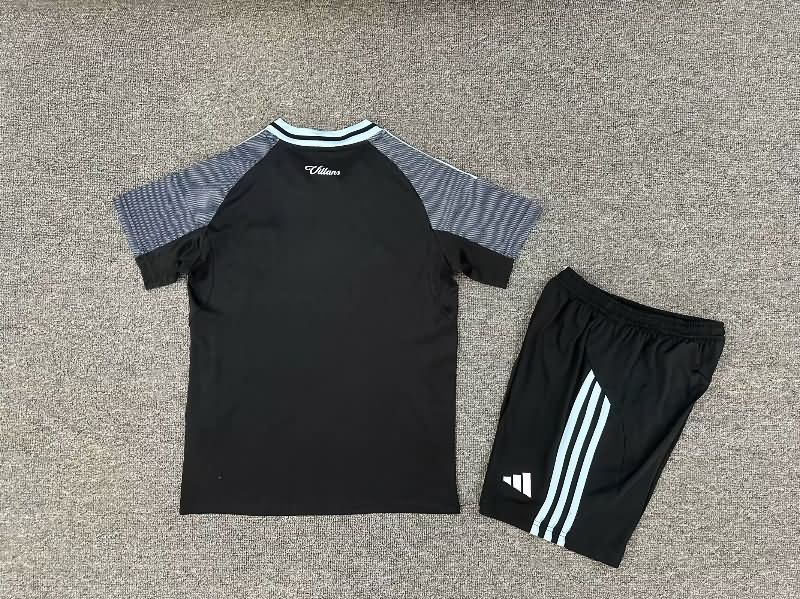 25/26 Aston Villa Away Kids Soccer Jersey And Shorts
