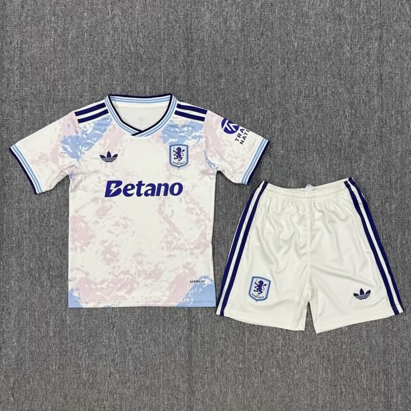 25/26 Aston Villa Third Kids Soccer Jersey And Shorts