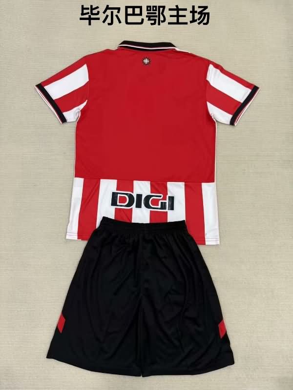 25/26 Athletic Bilbao Home Kids Soccer Jersey And Shorts