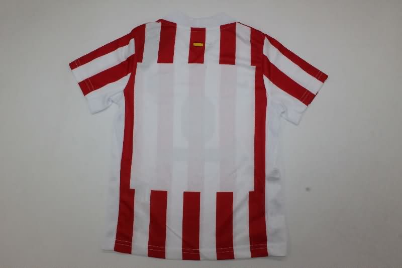 25/26 Atletico Madrid Home Kids Soccer Jersey And Shorts