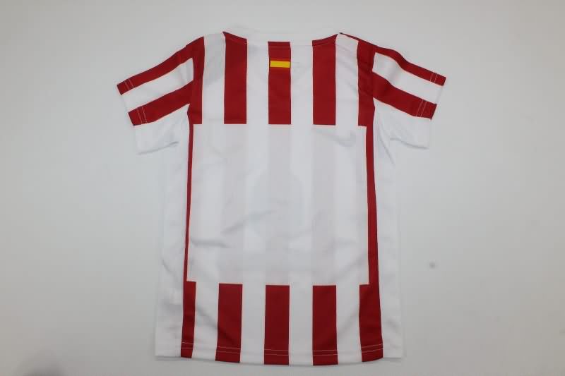 25/26 Atletico Madrid Home Kids Soccer Jersey And Shorts Leaked