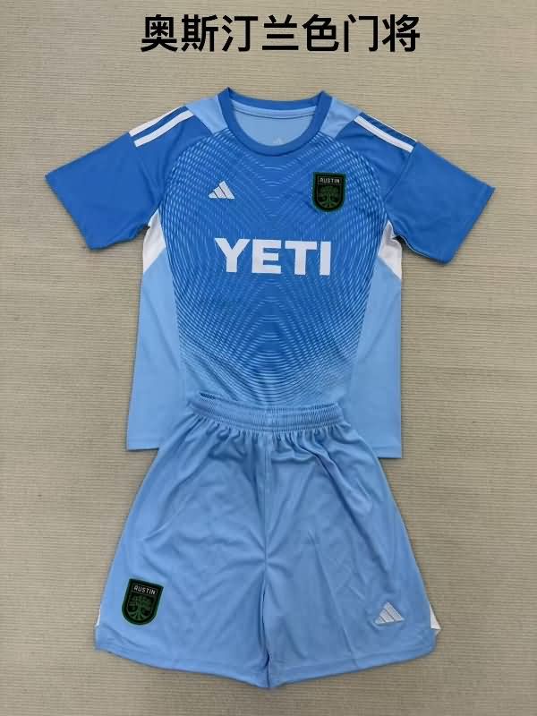 2025 Austin Goalkeeper Blue Kids Soccer Jersey And Shorts