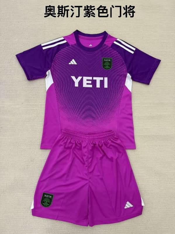 2025 Austin Goalkeeper Purple Kids Soccer Jersey And Shorts