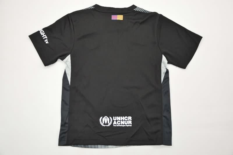 25/26 Barcelona Goalkeeper Black Kids Soccer Jersey And Shorts