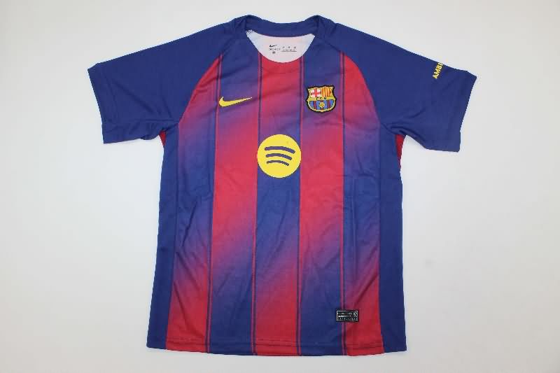 25/26 Barcelona Home Kids Soccer Jersey And Shorts
