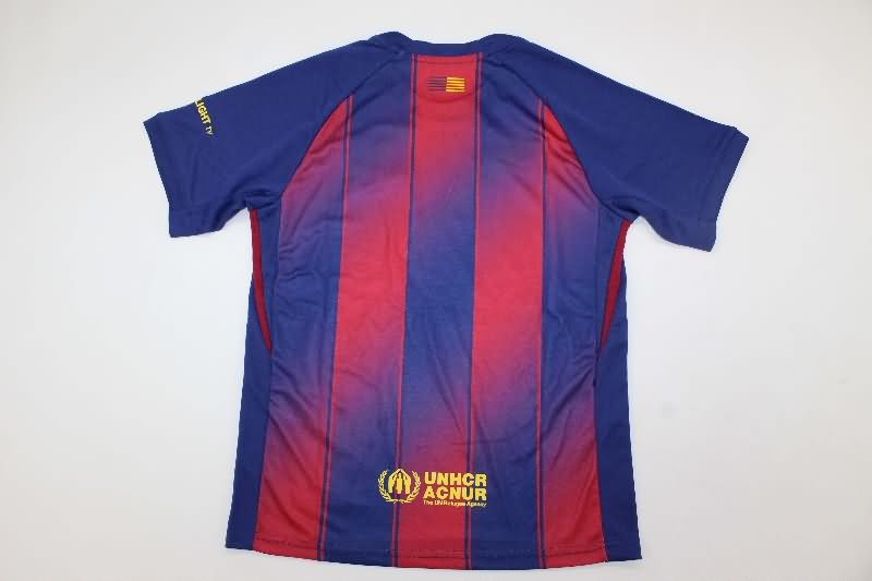 25/26 Barcelona Home Kids Soccer Jersey And Shorts