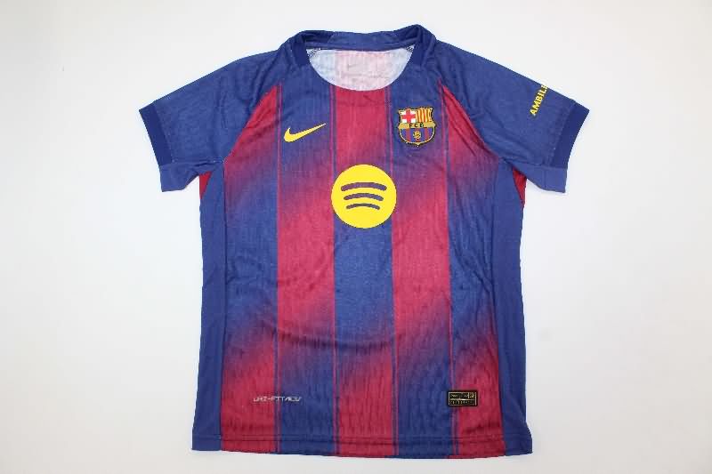 25/26 Barcelona Home Kids Soccer Jersey And Shorts (Player)