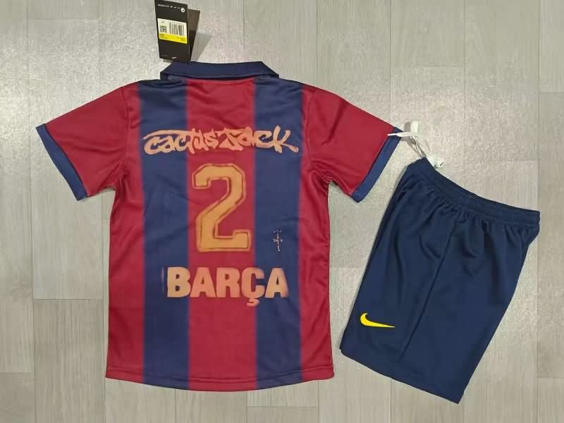 25/26 Barcelona Special Kids Soccer Jersey And Shorts 03