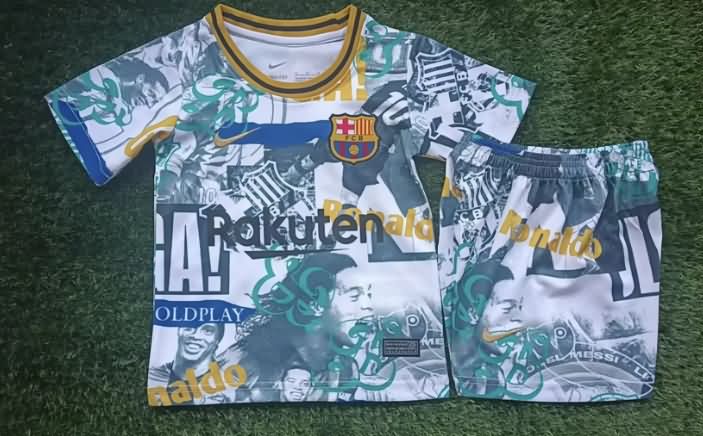 25/26 Barcelona Special Kids Soccer Jersey And Shorts 04