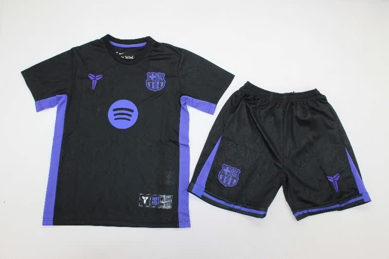 25/26 Barcelona Special Kids Soccer Jersey And Shorts 05