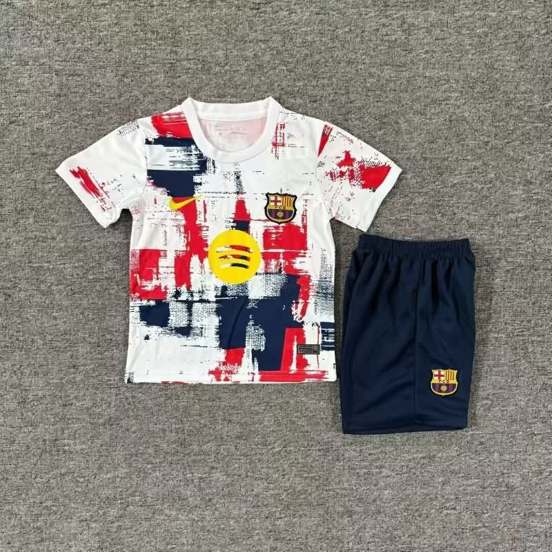 25/26 Barcelona Special Kids Soccer Jersey And Shorts 07