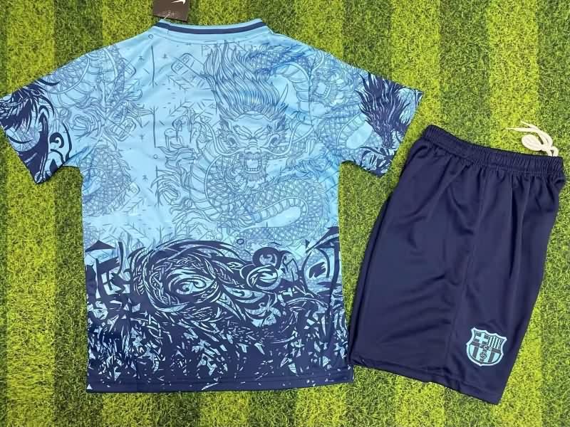 25/26 Barcelona Special Kids Soccer Jersey And Shorts 09