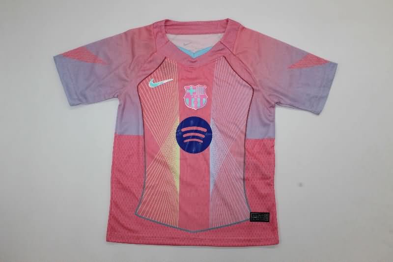25/26 Barcelona Training Kids Soccer Jersey And Shorts 02