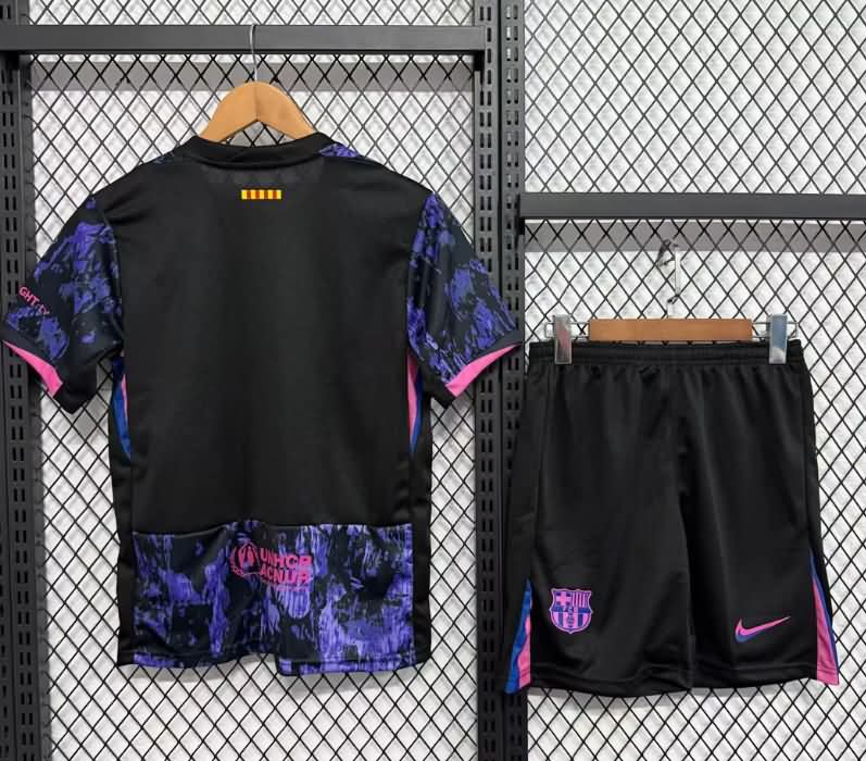 25/26 Barcelona Training Kids Soccer Jersey And Shorts 03