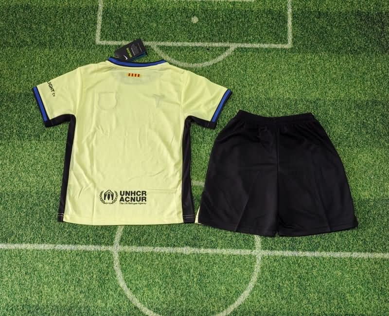 25/26 Barcelona Yellow Kids Soccer Jersey And Shorts