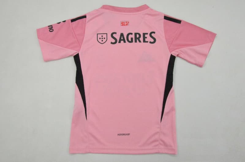 25/26 Benfica Goalkeeper Pink Kids Soccer Jersey And Shorts