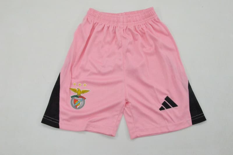 25/26 Benfica Goalkeeper Pink Kids Soccer Jersey And Shorts