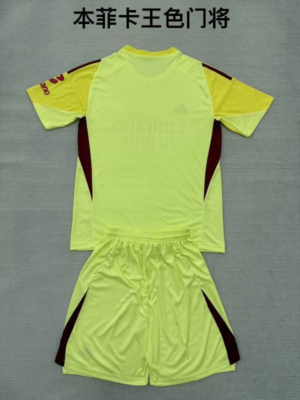 25/26 Benfica Goalkeeper Yellow Kids Soccer Jersey And Shorts