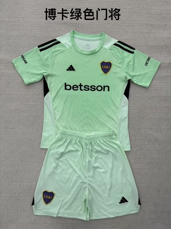25/26 Boca Juniors Goalkeeper Green Kids Soccer Jersey And Shorts
