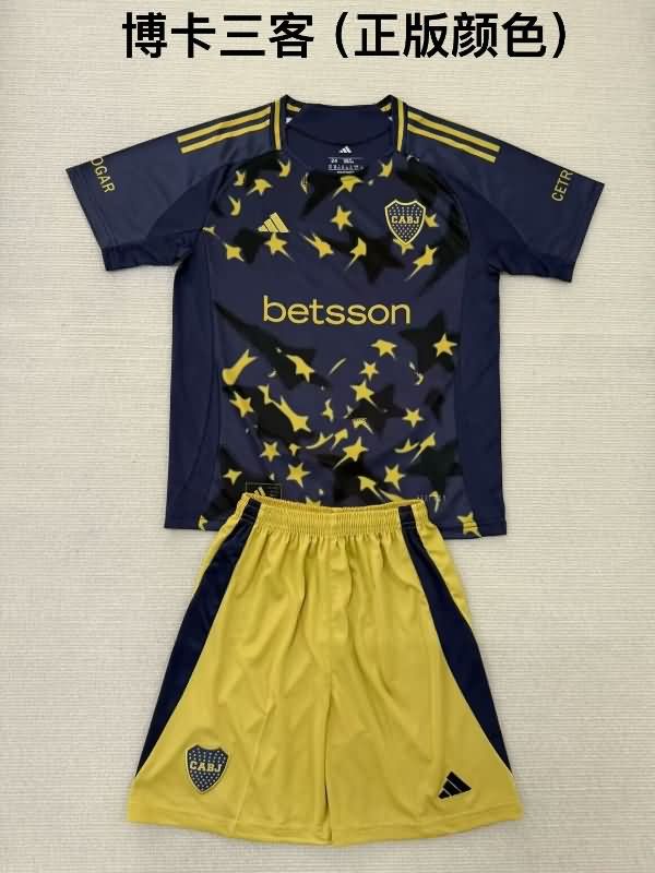 25/26 Boca Juniors Third Kids Soccer Jersey And Shorts